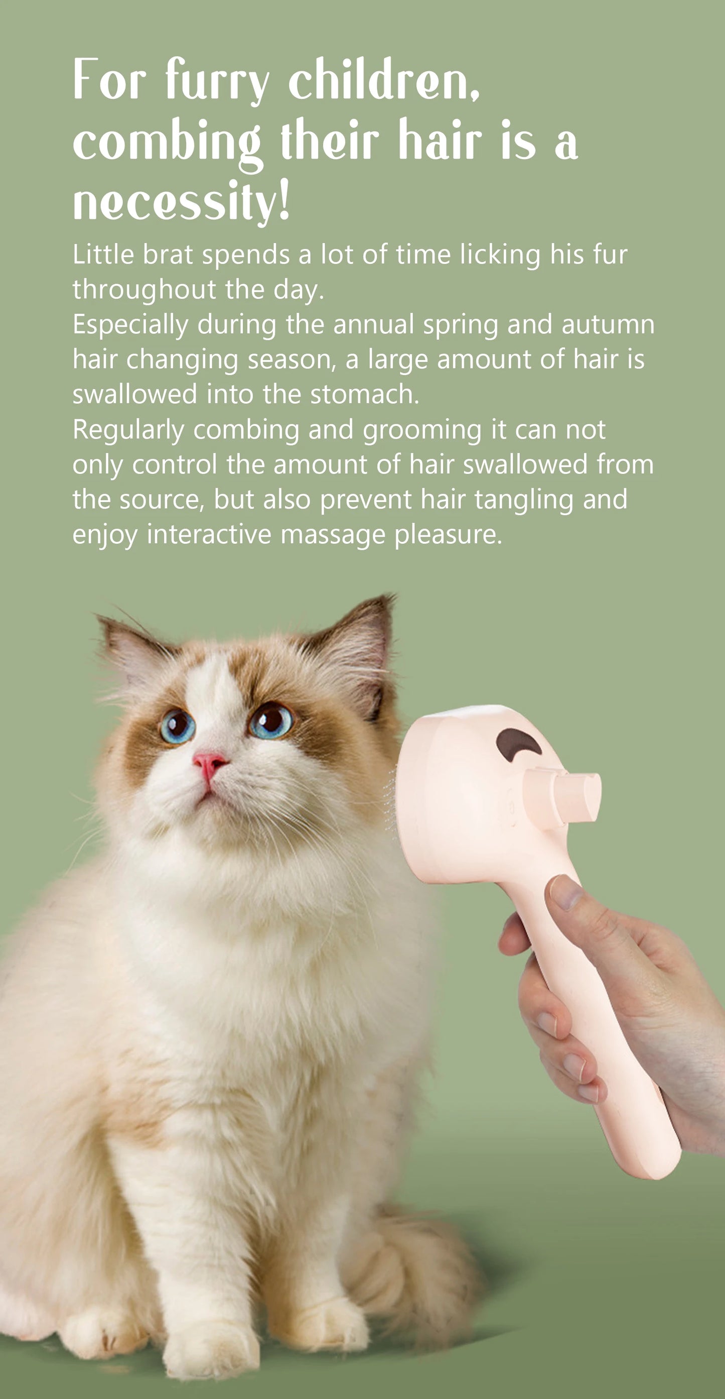Steam Pet Grooming Brush – Soft Round Tooth Spray Comb for Dogs & Cats (Hair Removal & Massage Tool)