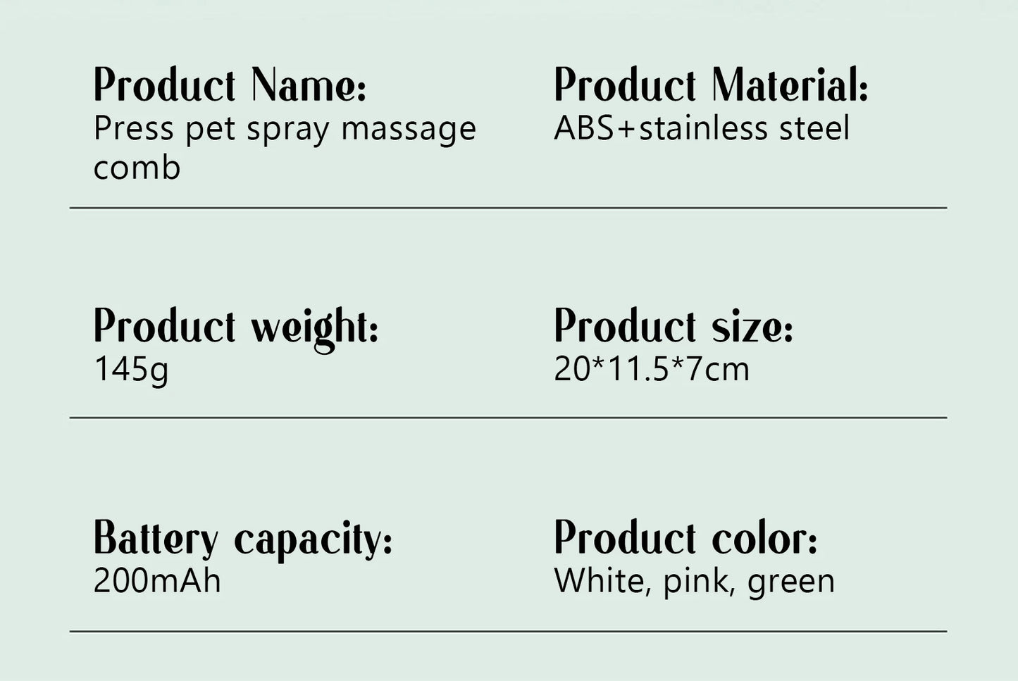 Steam Pet Grooming Brush – Soft Round Tooth Spray Comb for Dogs & Cats (Hair Removal & Massage Tool)