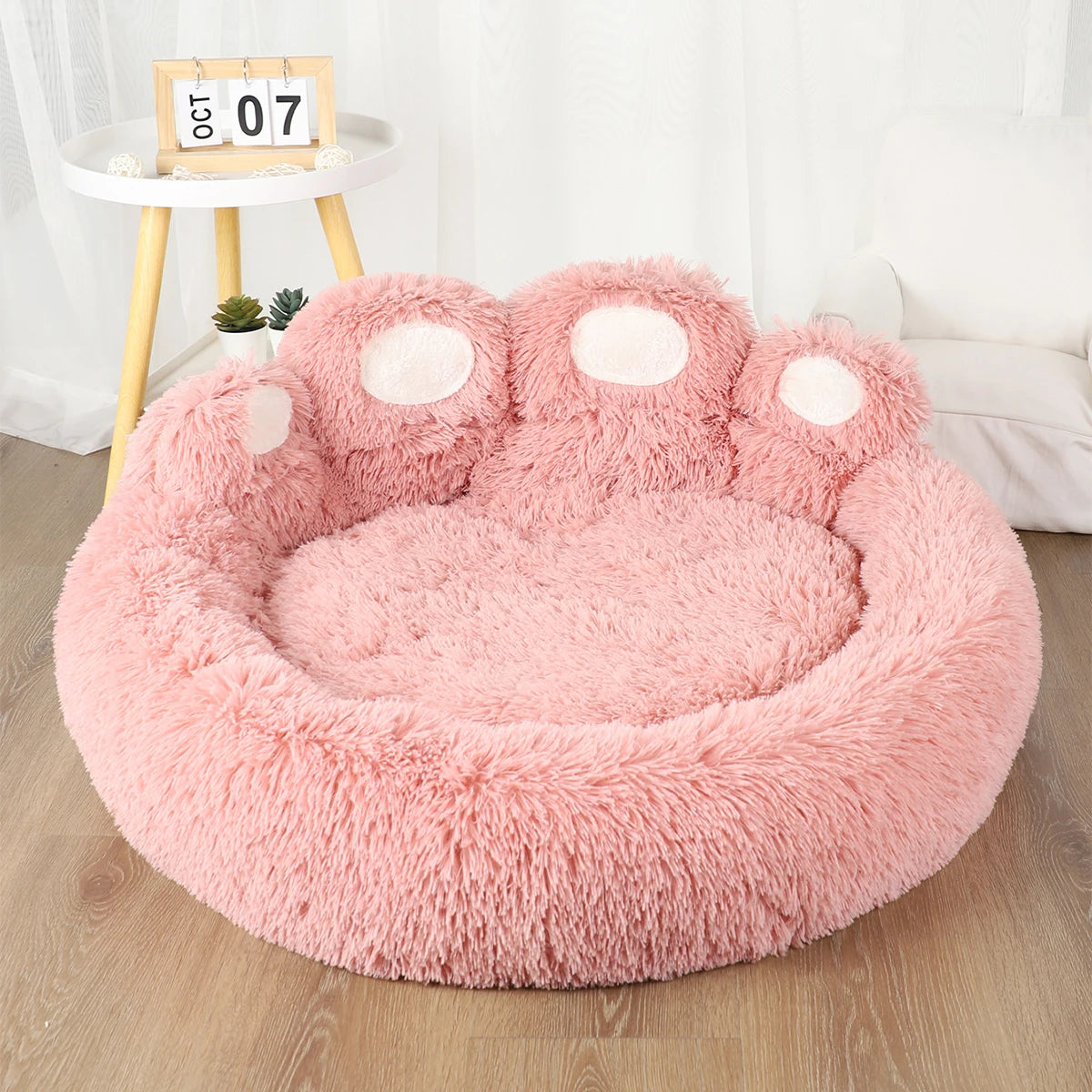 Fluffy Paw Dog Bed Winter Warm Soft Pet Bed for Large Dogs & Cats | Cozy Plush Puppy Sofa Basket Blanket Accessories