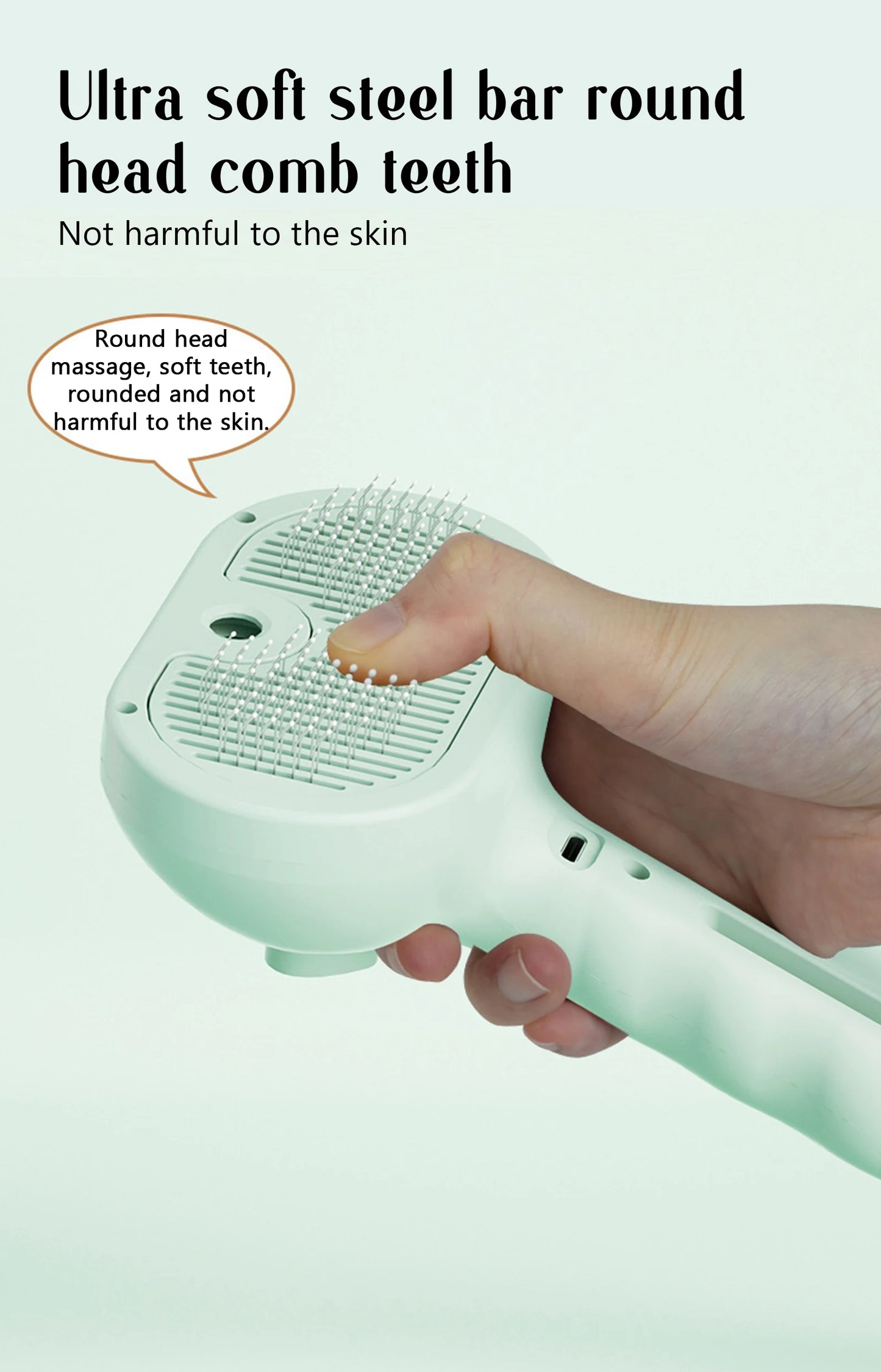 Steam Pet Grooming Brush – Soft Round Tooth Spray Comb for Dogs & Cats (Hair Removal & Massage Tool)