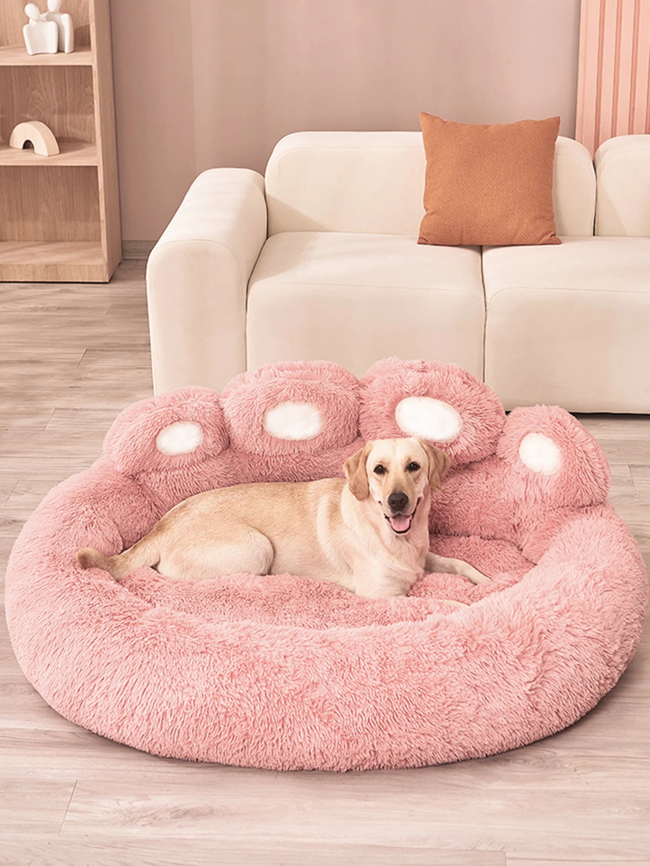 Fluffy Paw Dog Bed Winter Warm Soft Pet Bed for Large Dogs & Cats | Cozy Plush Puppy Sofa Basket Blanket Accessories