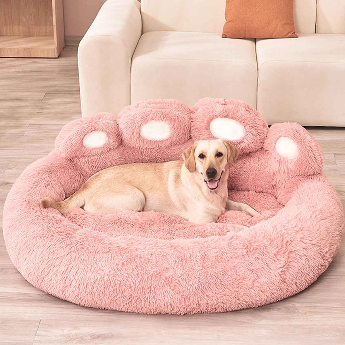 Fluffy Paw Dog Bed Winter Warm Soft Pet Bed for Large Dogs & Cats | Cozy Plush Puppy Sofa Basket Blanket Accessories