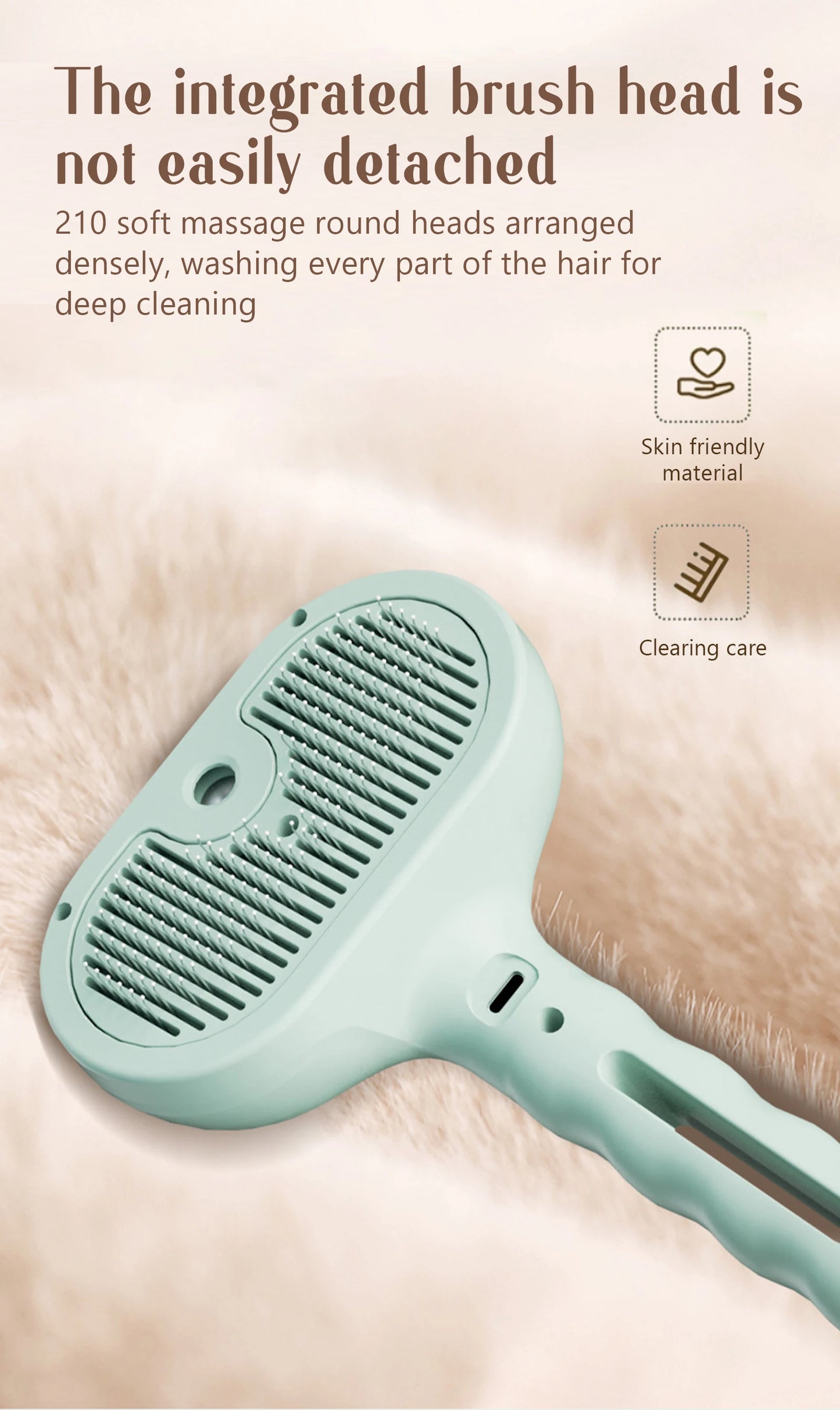 Steam Pet Grooming Brush – Soft Round Tooth Spray Comb for Dogs & Cats (Hair Removal & Massage Tool)