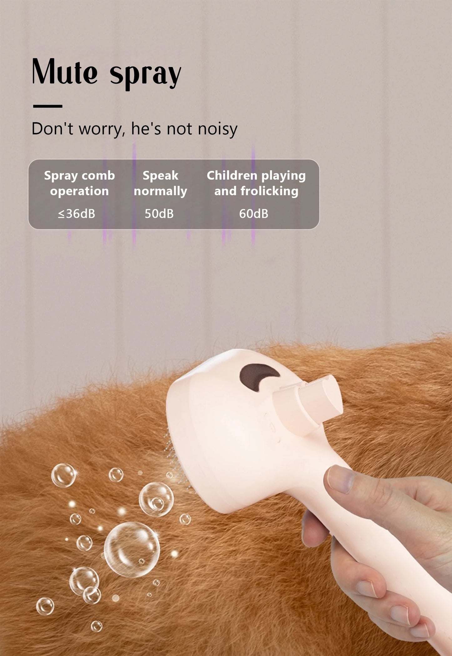 Steam Pet Grooming Brush – Soft Round Tooth Spray Comb for Dogs & Cats (Hair Removal & Massage Tool)