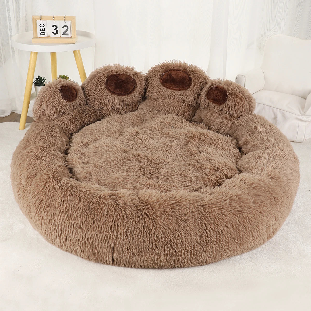 Fluffy Paw Dog Bed Winter Warm Soft Pet Bed for Large Dogs & Cats | Cozy Plush Puppy Sofa Basket Blanket Accessories